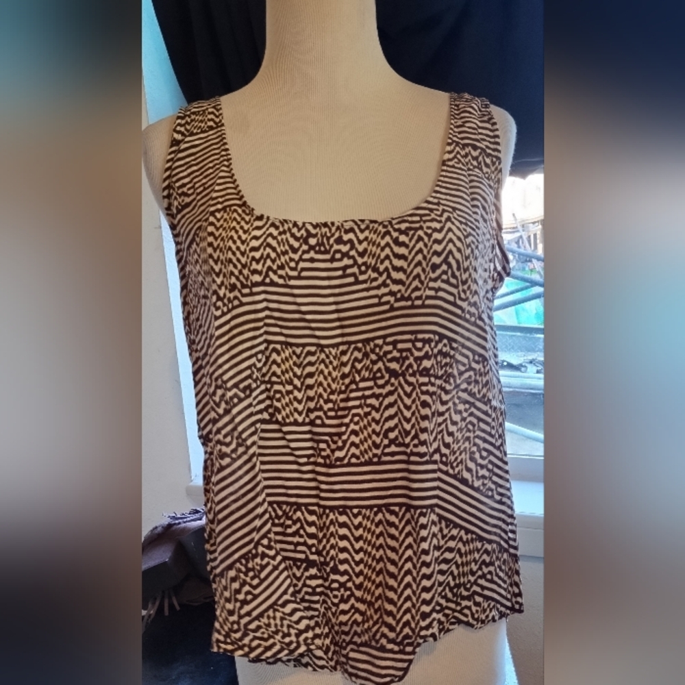 No label deep purple gold beige tank top